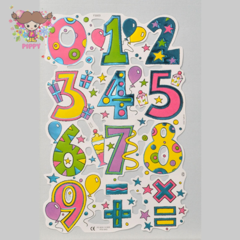 Mamelok glossy pictures - Foiled Scrap Sheet Numbers